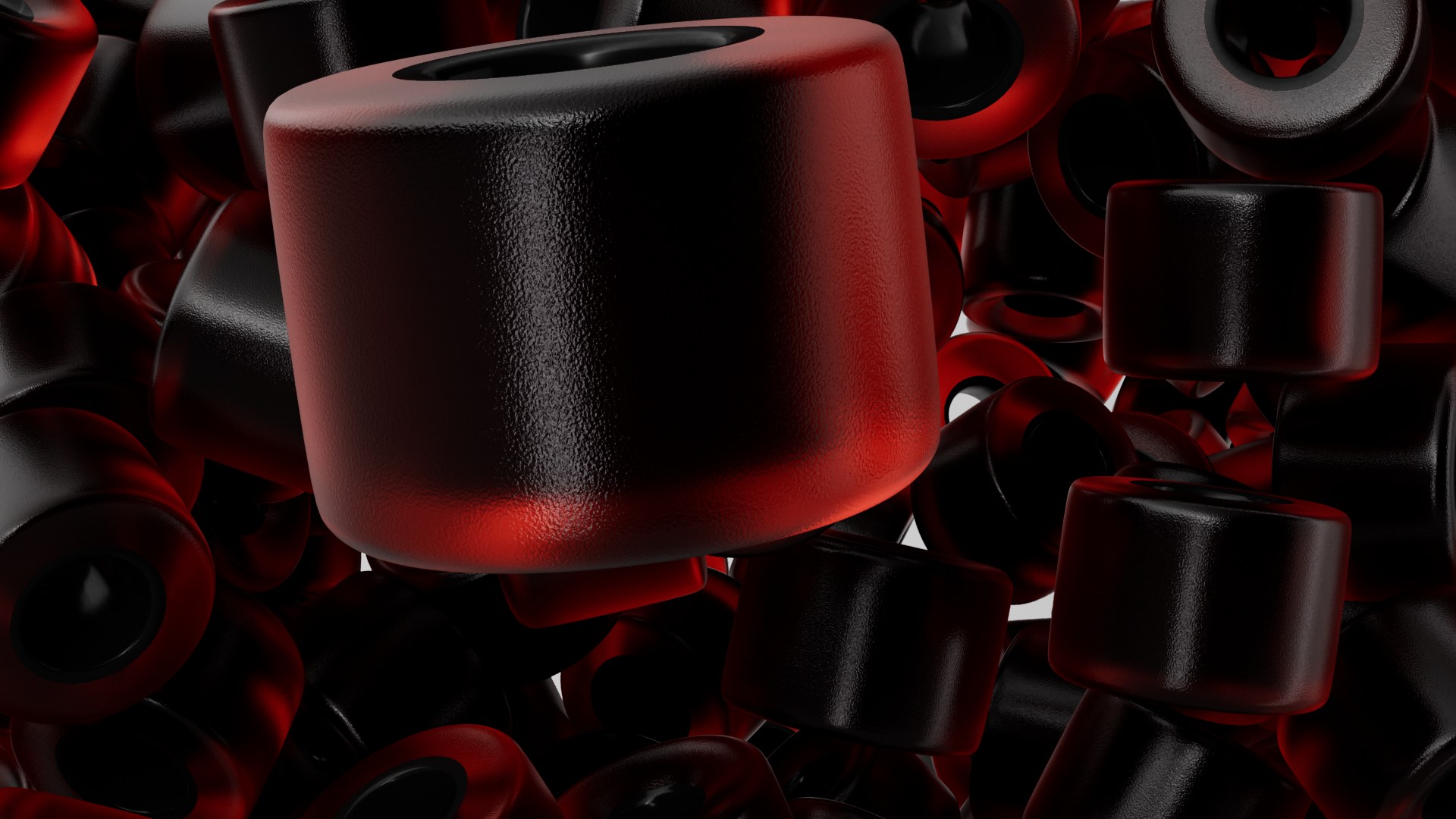 Skateboard — 3D skateboard render with red wheels